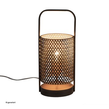 Lampe Rund Metalllampe in Goldschwarz