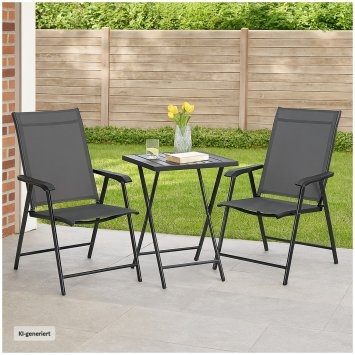 2er Set moderner Gartenstühle mit 5-fach verstellbarer Rückenlehne