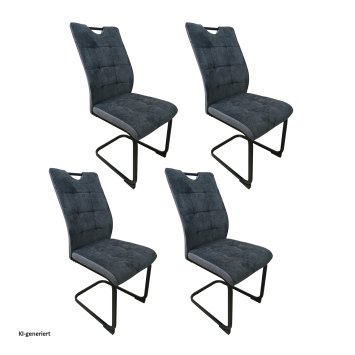 Schwingstuhl Mateo Grau 4er-Set