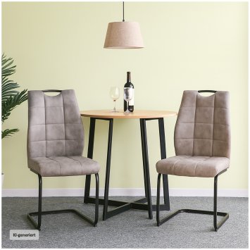 Modernes 2er Set Schwingstühle Hellbraun mit elegantem Design
