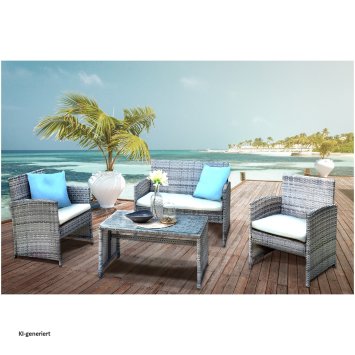 Outdoor Sofa mit Stühlen und Tisch