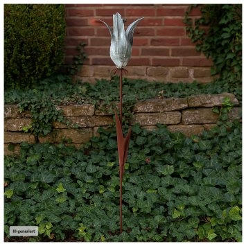 Blumenstecker Celia aus Metall in Rostoptik