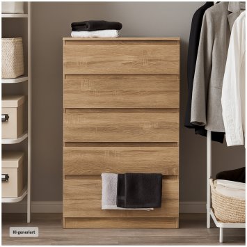 Kommode mit 5 grifflosen Schubladen Sonoma Modernes Design