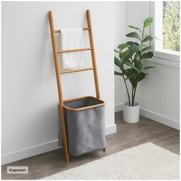 Wäscheleiter mit Wäschesack Stilvolle 2-in-1 Lösung