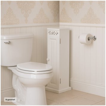 Toilettenpapierschrank Weiß Schmaler Badschrank im Landhausstil
