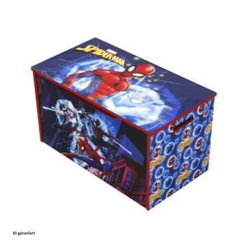 Spider Man Spielzeugkiste mit Deckel Kinder Aufbewahrungsbox Dunkelblau