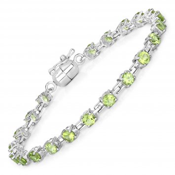 Armband 925-Sterling Silber rhodiniert Peridot rund
