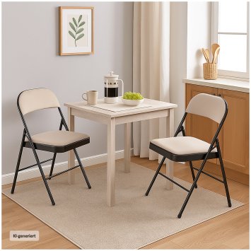 Klappstühle 2er Set Beige