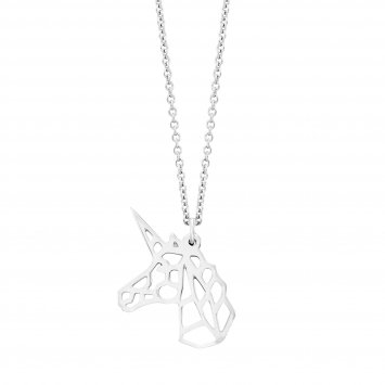 Anhänger mit Kette 925 Silber rhodiniert Einhorn