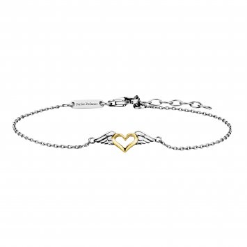 Armband 925 Silber rhodiniert teils vergoldet Heartwing