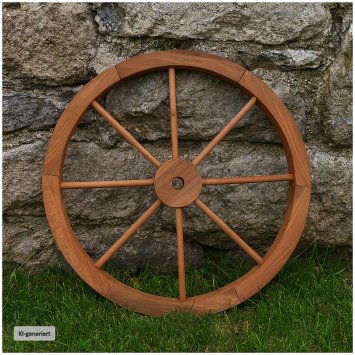Wagenrad aus Fichtenholz Ø 60 cm rustikale Gartendeko