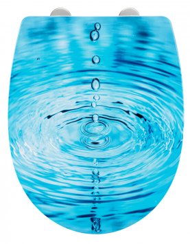 Toilettensitz Mod. Droplets Hochglanz, WC-Sitz mit Absenkautomatik, Schnellbefestigung