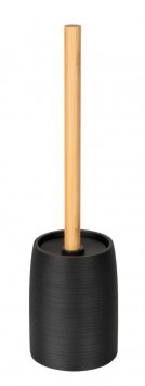WC-Garnitur Mod. Altavalle, schwarz, polyresin, bambus, Ø10,5x38,5 cm, mit natürlichem Bambusgriff