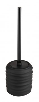 WC-Garnitur Mod. Illana, schwarz, Keramik, Edelstahl, Ø8,5x38,5 cm, soft-touch Beschichtung, freistehend