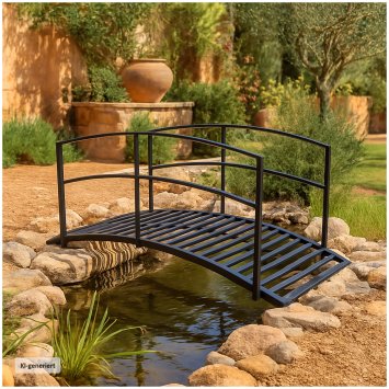 Zierbrücke / Teichbrücke aus Metall dekorative Gartenbrücke für Teiche   Beete