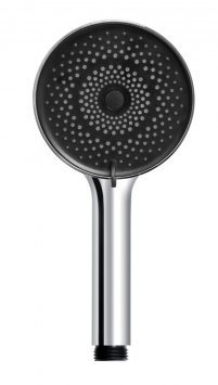 Duschkopf Mod. Softwater Ø12 cm, chrom/schwarz, Kunststoff, mit 3 Strahlarten