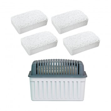 Luftentfeuchter Grau 1 kg mit Nachfüller, 4 tlg., für Räume bis 80m³