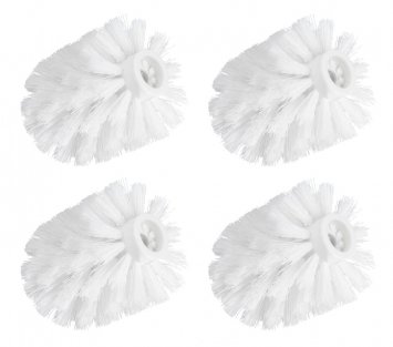 Ersatzbürstenkopf 4er, weiß, Kunststoff, Ø7,5cm, für alle gängigen WC-Garnituren
