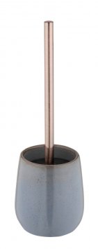 WC-Garnitur Mod. Sirmione, grau/kupfer, Keramik, Edelstahl, Ø10.5x40 cm, mit schwarzem Bürstenkopf