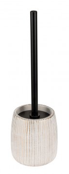 WC-Garnitur Mod. Pascoli, weiß/gold, keramik, edelstahl, Ø12x38 cm, strukturierte oberfläche, flexibel anwendbar