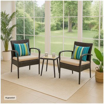 Gartenmöbel Set 3-teilig für Terrasse, Balkon und Wintergarten