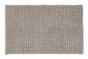 Badteppich Mod. Ecoli, grau, Polyester-Baumwolle, 50x80 cm, rutschhemmend, geeignet für Fußbodenheizung