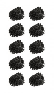 Ersatzbürstenkopf für Toilettenbürsten, WC-Ersatzbürste, 10 er Set, Ø 8 cm, schwarz