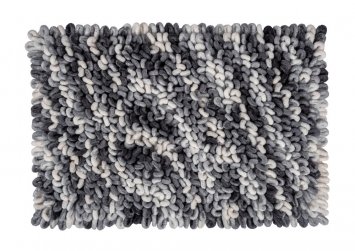 Badteppich Mod. Lerici, grau-blau, Polyester/Baumwolle, 60x90 cm, rutschhemmend beschichteter Rücken