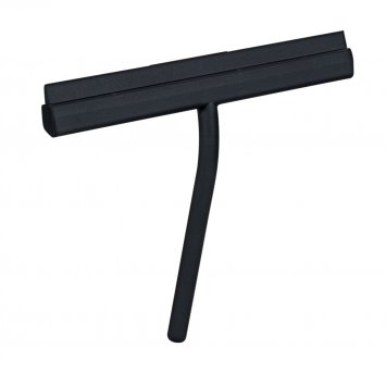 Bad- & Duschabzieher Mod. Agana, schwarz, silikon/edelstahl, 25x4x22 cm, mit magnetischer Wandhalterung