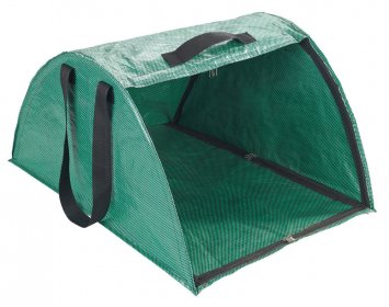 Laubsammler XL, grün/weiß, Kunststoff, Fiberglas, 50x35x75 cm, mit integrierter Kehrkante