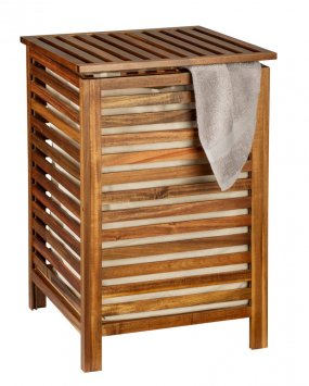 Wäschetruhe Mod. Fondi, aus massivem Akazienholz