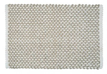 Badteppich Mod. Covelo, weiß-beige, Polyester, Baumwolle, 50x80 cm, rutschhemmend beschichtet, schnelltrocknend