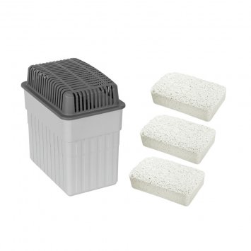 Feuchtigkeitskillerg Grau mit 3 x 2 kg Nachfüller, schützt Räume bis 50 m²