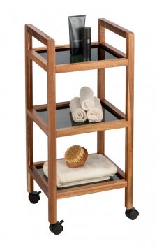 Rollregal Mod. Fondi, 3 Etagen, aus Akazienholz