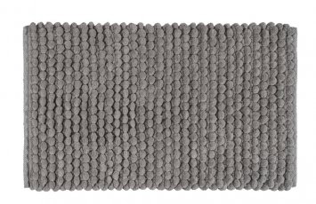 Badteppich Mod. Solivo, grau, Polyester/Baumwolle, 50x80 cm, rutschfest, für Fußbodenheizung geeignet