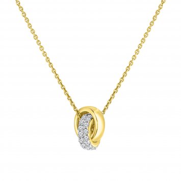 Halskette 375/- Gelbgold 2farbig mit Zirkonia