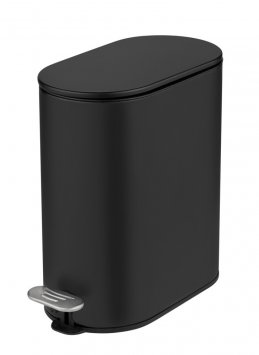 Kosmetikeimer Mod. Collungo, 5L, schwarz, Metall, 14x28,5x29,5 cm, easy-close Absenkautomatik