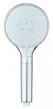 Duschkopf Mod. Water Saving, 12 cm, chrom, ABS, weiß, 3 Funktionen, wassersparend