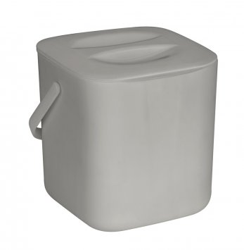 Abfallsammler Mod. Conny, grau, Kunststoff, 3L, 18x18x19 cm, herausnehmbares Sieb, spülmaschinengeeignet