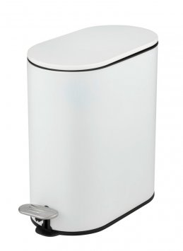 Kosmetikeimer Mod. Collungo, weiß, Stahl/Kunststoff, 5L, Easy-Close, mit herausnehmbarem Innenbehälter