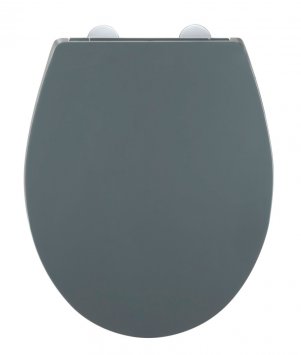 WC-Sitz Mod. Ostuni, grau, Thermoplast, Easy Close, edelstahl, 37x44,5 cm, mit 300 kg belastbar