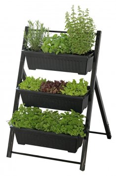 Vertikales Hochbeet, 3 Etagen, wetterbeständiger Kunststoff