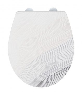 WC-Sitz Mod. Menin, mehrfarbig, Duroplast, Edelstahl, 38x44,5 cm, easy-close Absenkautomatik