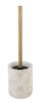 WC-Garnitur Mod. Montalfano, geschlossener Bürstenhalter mit Blütenmuster