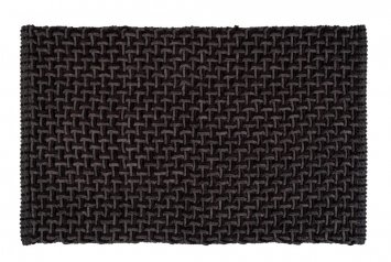 Badteppich Mod. Ecoli, schwarz-anthrazit, Polyester/Baumwolle, 50x80 cm, rutschfest beschichtet, schnelltrocknend