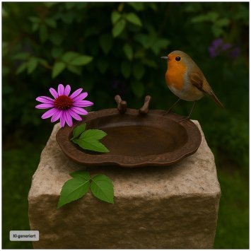 Dekorative Vogeltränke aus Metall braun Gartendekoration