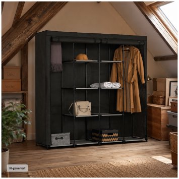 Stoffschrank XL Lena Dunkelgrau