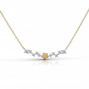 Collier 375/- Gelbgold bicolor Zirkonia