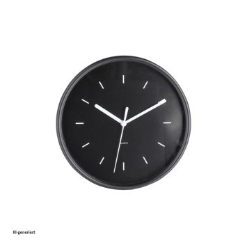 Wanduhr Ø 20 cm Schwarz