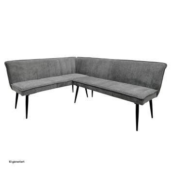 Eckbank 154 x 195 cm Mesilla Blaugrau kurzer Schenkel links